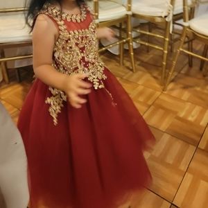 Burgundy toddler Gown